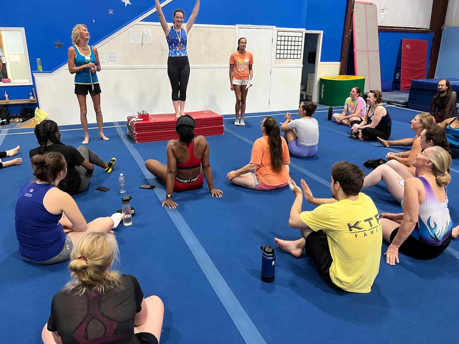 The original adult gymnastics camp awards were given at the conclusion of day 3. the original adult gymnastics camp awards