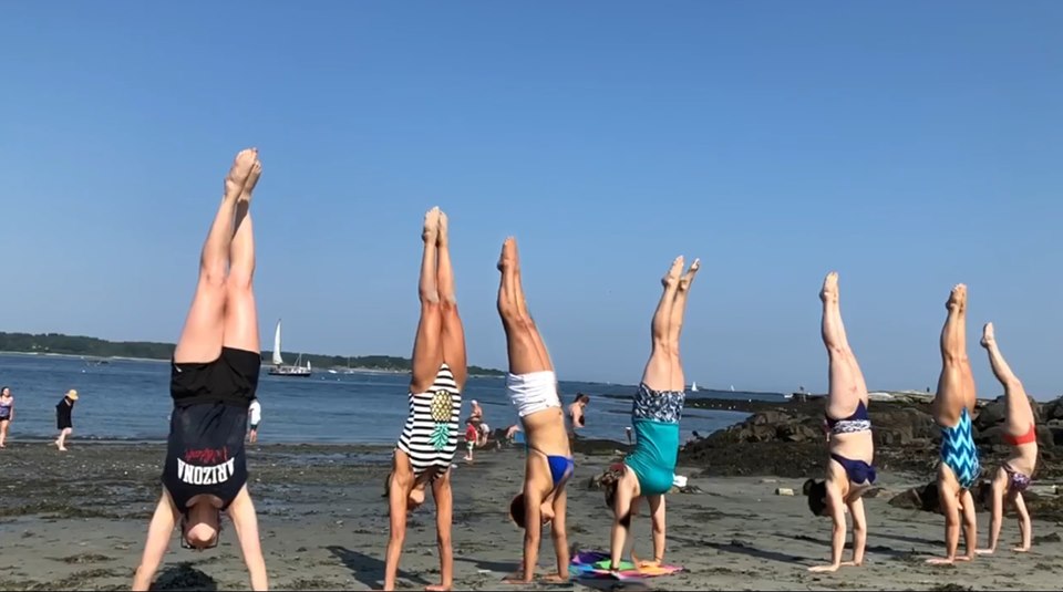 Our adult gymnastics camp beach trip is always a highlight! adult gymnastics camp beach
