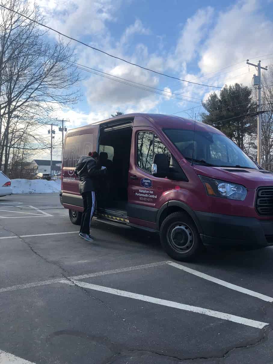 winter adult gymnastics camp shuttle bus