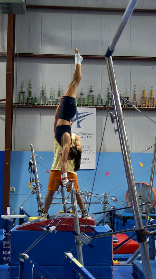 handstand instruction by joe at the original 2025 adult gymnastics camp