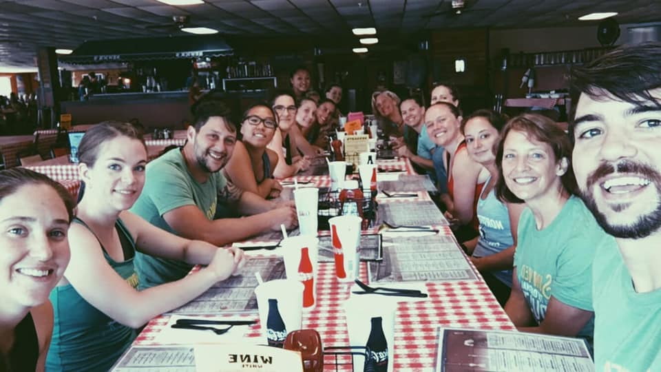 We offered a variety of social opportunities at adult gymnastics camp. adult gymnastics camp activities