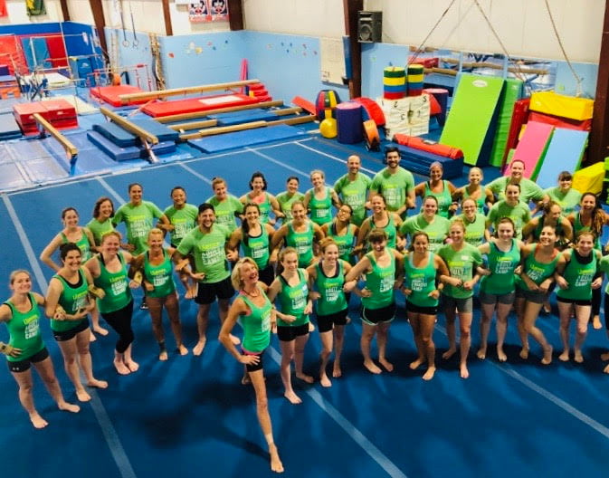 Our adult gymnastics camp held in summer 2019 was sooooo much fun! adult gymnastics camp summer 2019
