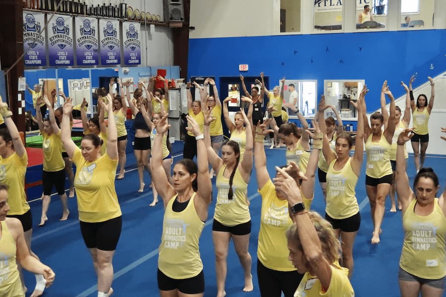 warmup group 2025 adult gymnastics camp nh