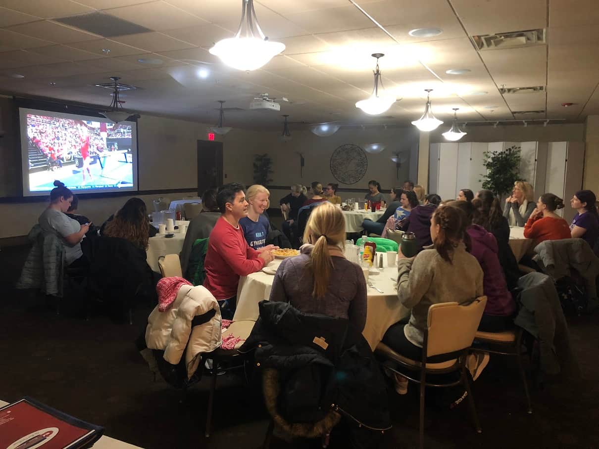 adult gymnastics camp watch party