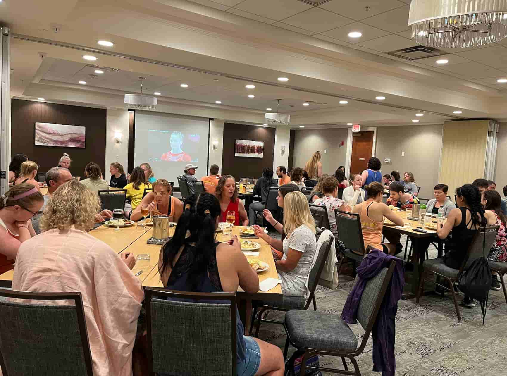 watch party at the original adult gymnastics camp